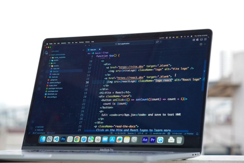 Photo by Meet Patel on Pexels Developer's laptop screen showing code on a desk. Photo by Meet Patel on Pexels