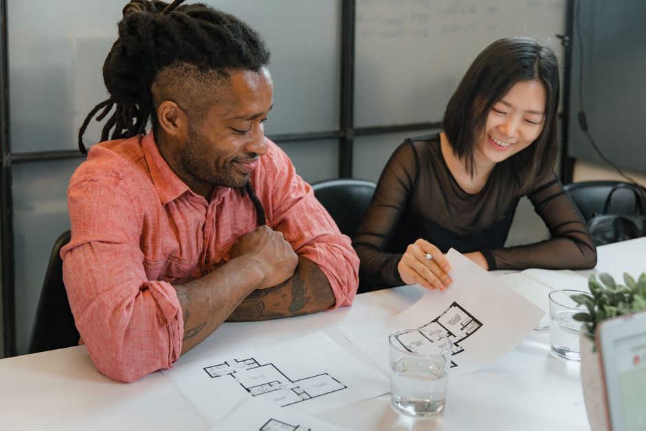 Photo by RDNE Stock project on Pexels Two colleagues planning content together at a table over sketches and notes. Photo by RDNE Stock project on Pexels
