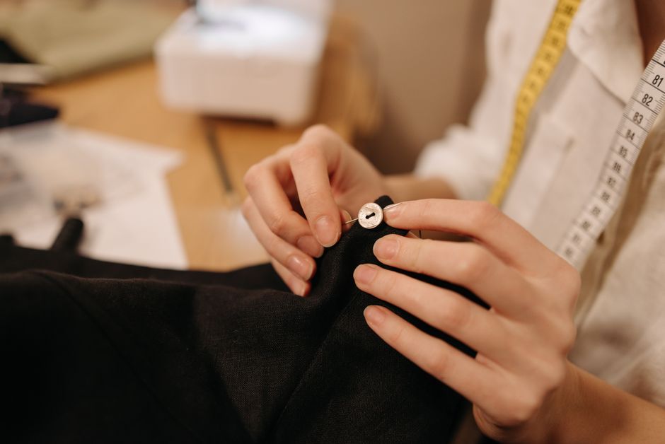 Photo by Pavel Danilyuk on Pexels Close-up of a tailor sewing a button with a needle and thread. Photo by Pavel Danilyuk on Pexels