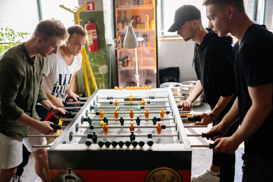 Photo by Yan Krukau on Pexels Friends playing table football together at a leisure venue. Photo by Yan Krukau on Pexels