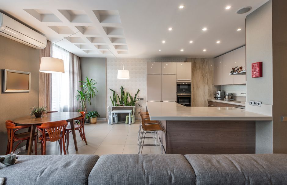 Photo by Max Vakhtbovych on Pexels Spacious modern kitchen and dining room with stylish furniture and lighting. Photo by Max Vakhtbovych on Pexels