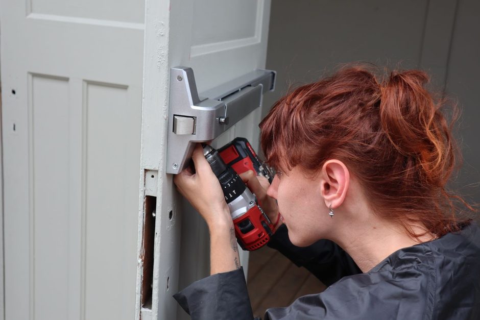 Photo by Musa Ouizo on Pexels Locksmith drilling into a lock on a white door. Photo by Musa Ouizo on Pexels