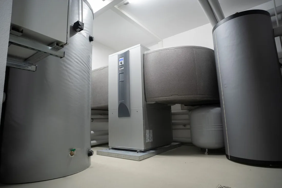 Clean home energy storage battery system and tanks installed in a utility room. Photo by alpha innotec on Pexels