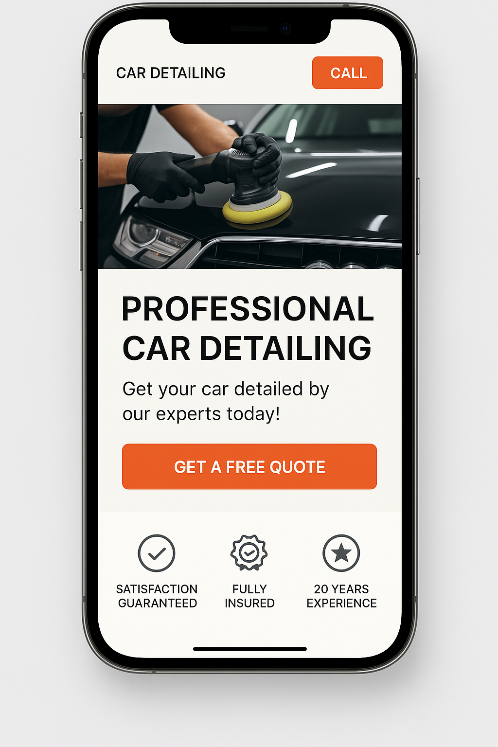 Car Detailing website mobile design mockup. Photo by Pexels contributor on Pexels