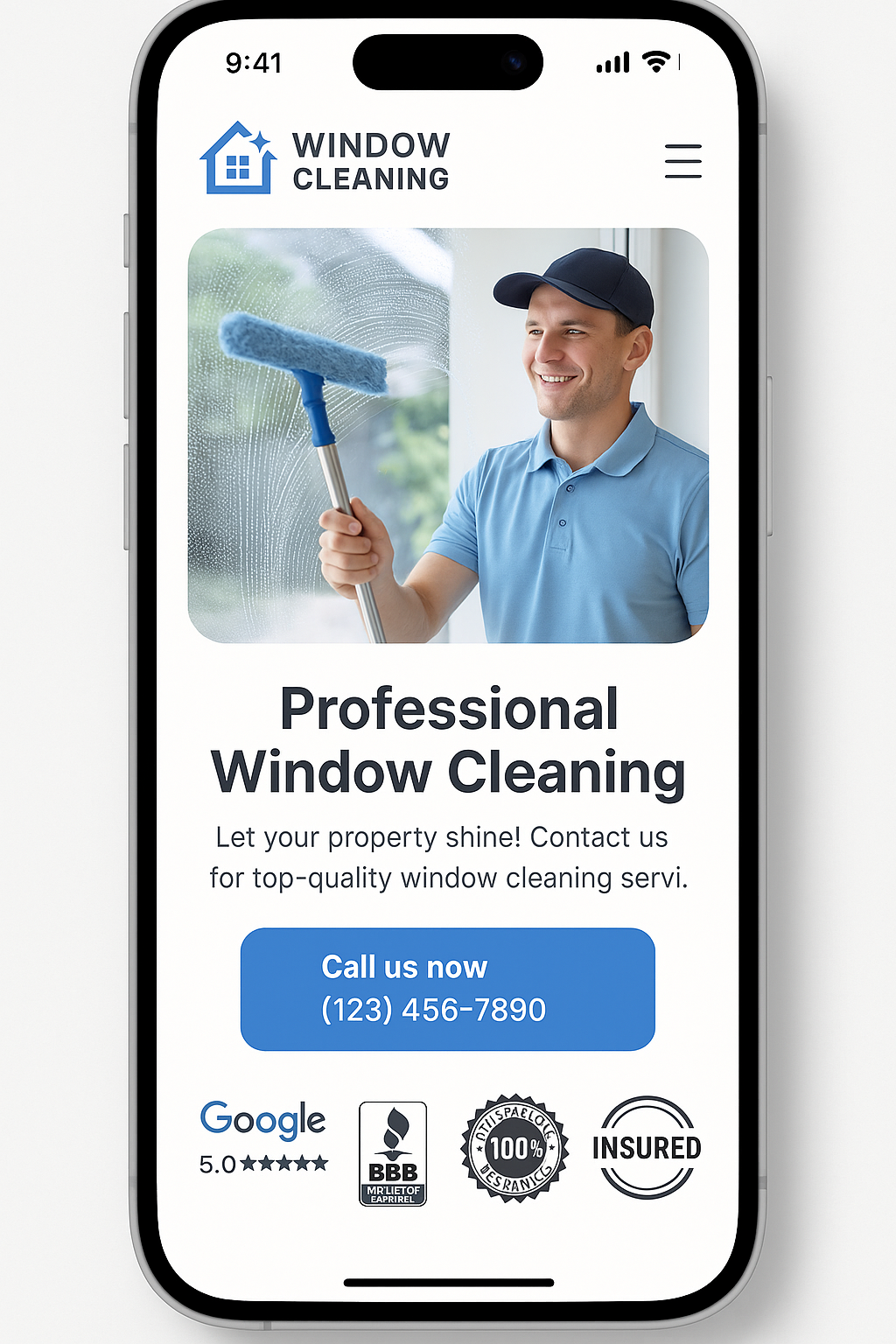 Window Cleaning website mobile design mockup. Photo by Pexels contributor on Pexels